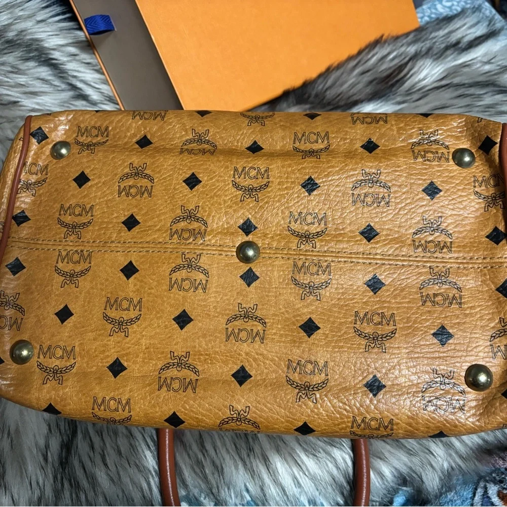 MCM Cognac Boston bag Visetos Satchel - Picture 6 of 14